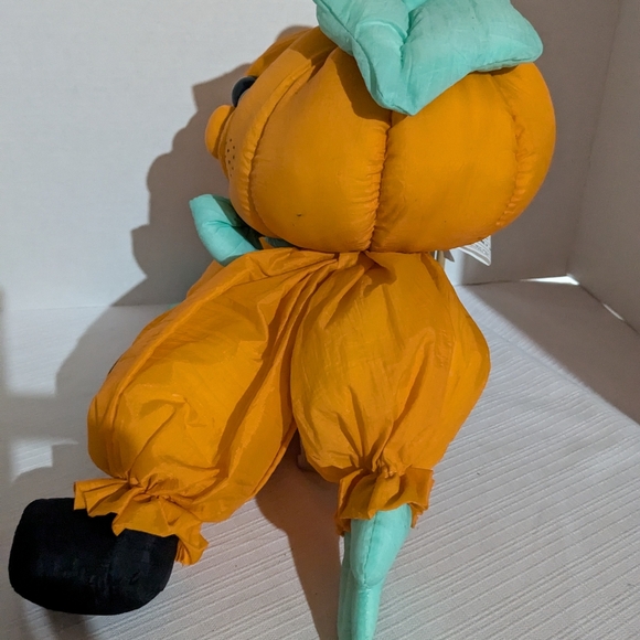 VTG 1990's puffalump style Halloween plush jack-o'-lantern weighted - Picture 3 of 6